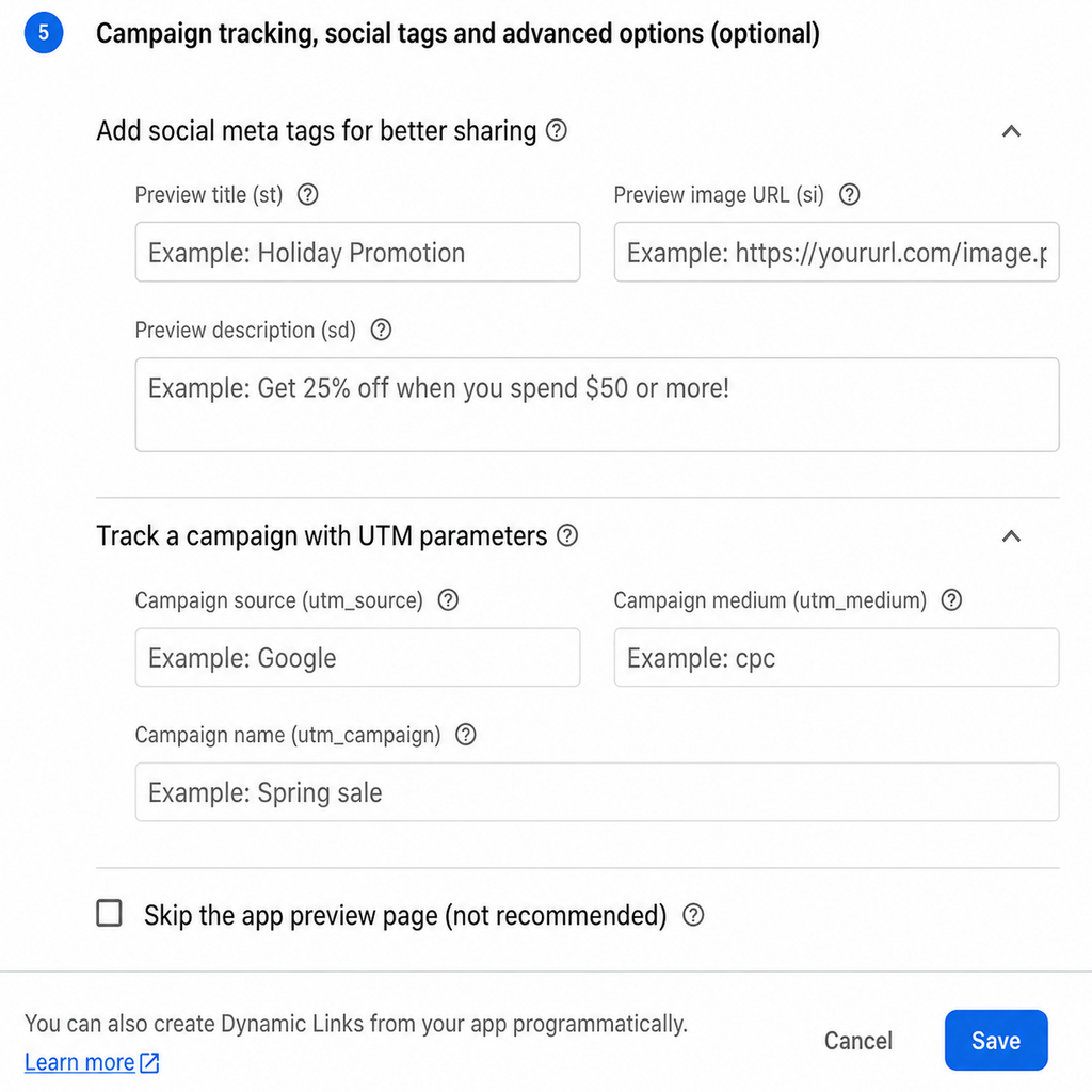 Готовый диплинк в Firebase Dynamic Links