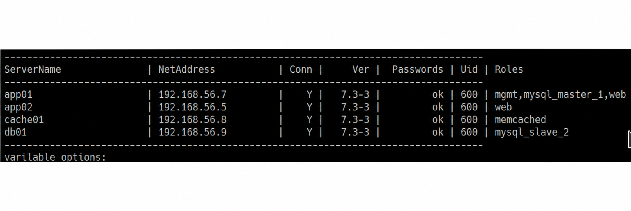 Сервер db01 после назначения роли MySQL slave