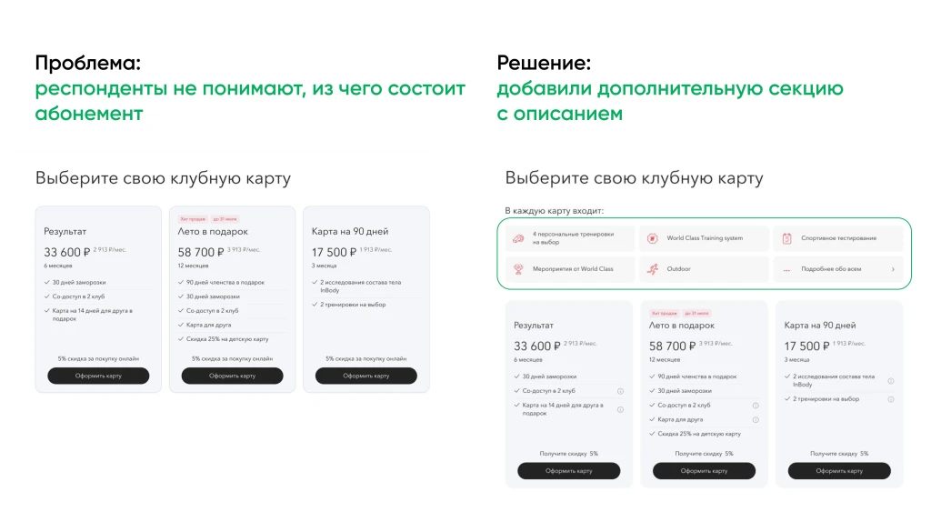 Контентный блок с описанием ценности клубной карты
