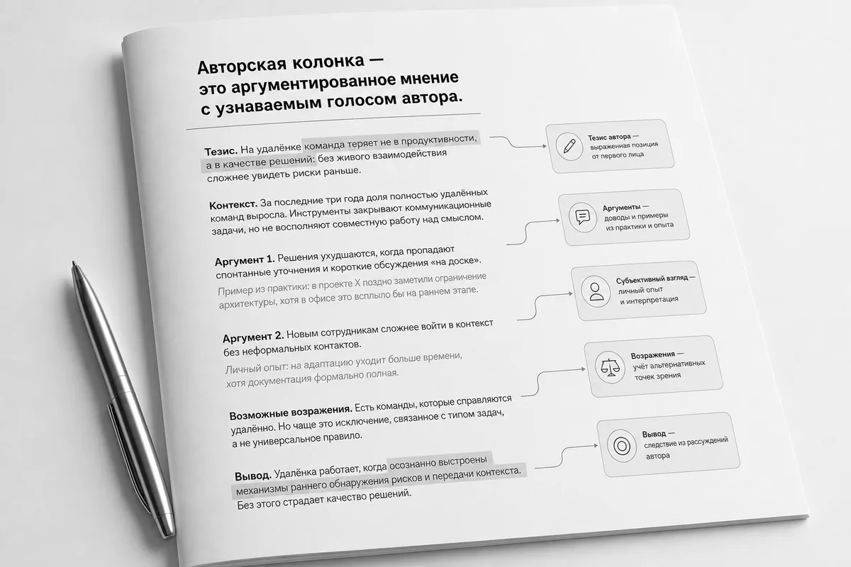 Тематическая обложка к статье «Авторская колонка»
