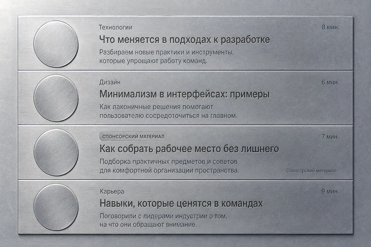 Нативная реклама, встроенная в редакционный материал.