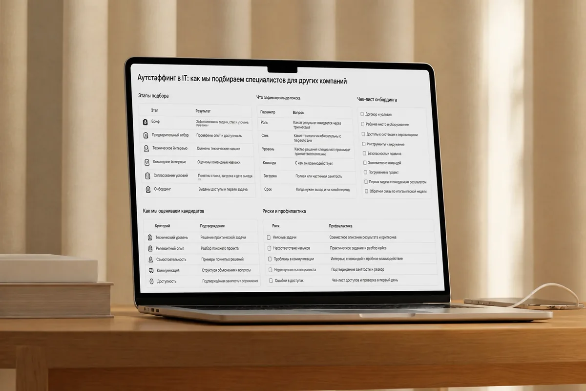 Аутстаффинг в IT: как мы подбираем специалистов для других компаний