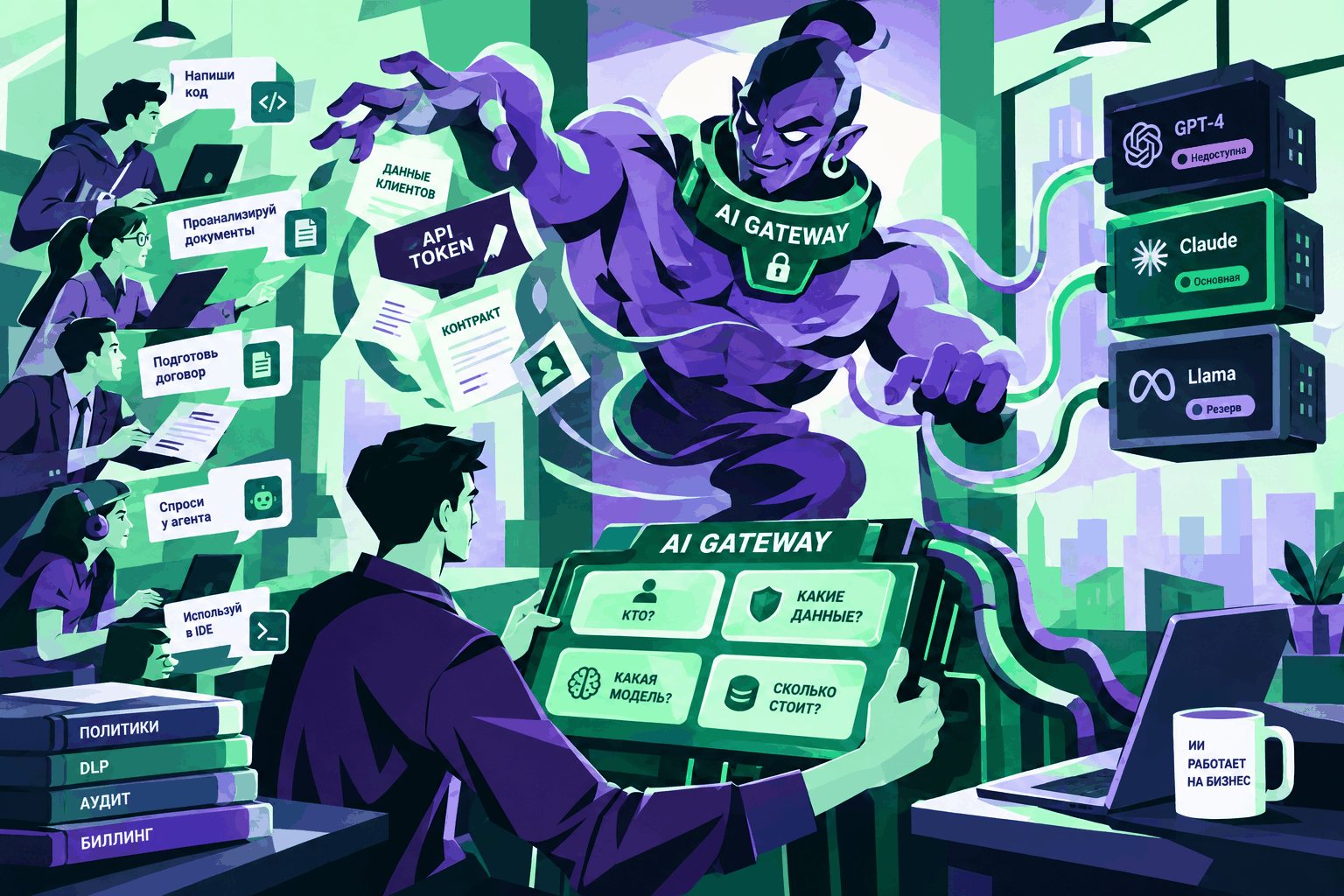 AI Gateway управляет доступом корпоративных систем и сотрудников к языковым моделям