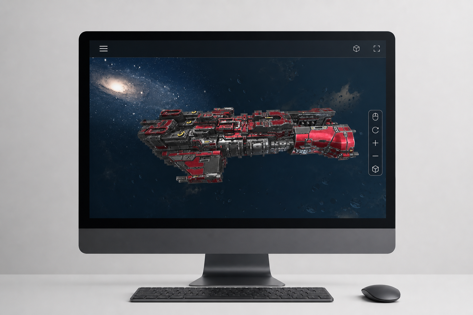 Интерактивный просмотр модели космического корабля Starfall Online