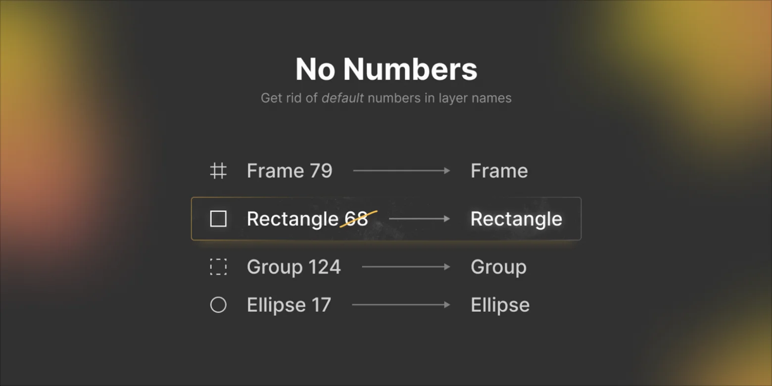 Интерфейс плагина No Numbers в Figma