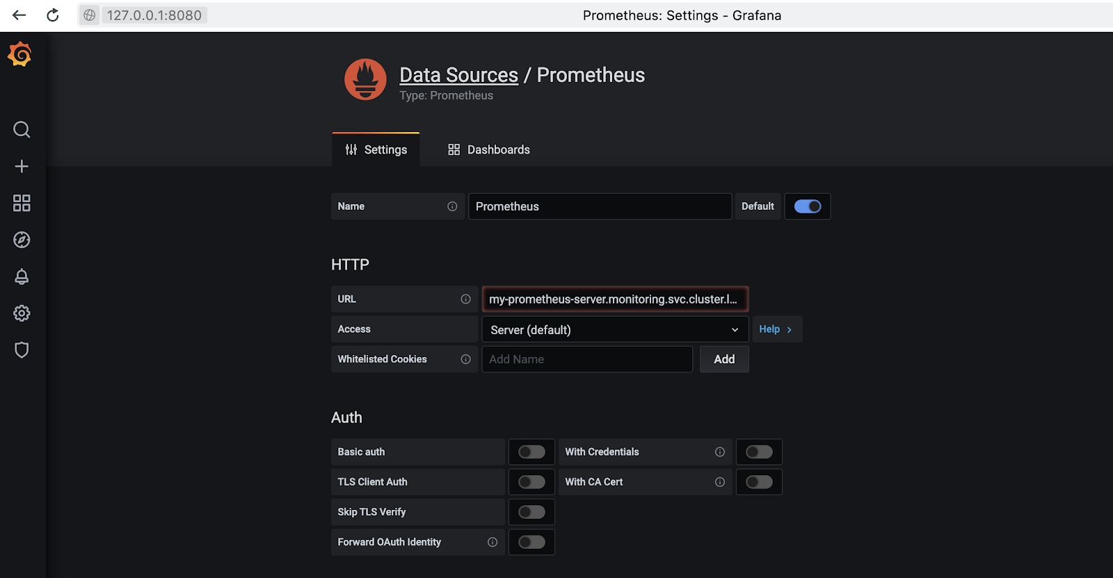 Настройка Prometheus как источника данных в Grafana